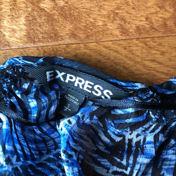 SOLD Express Tropical Print Blue Kimono Size Small - Picture 3 of 5